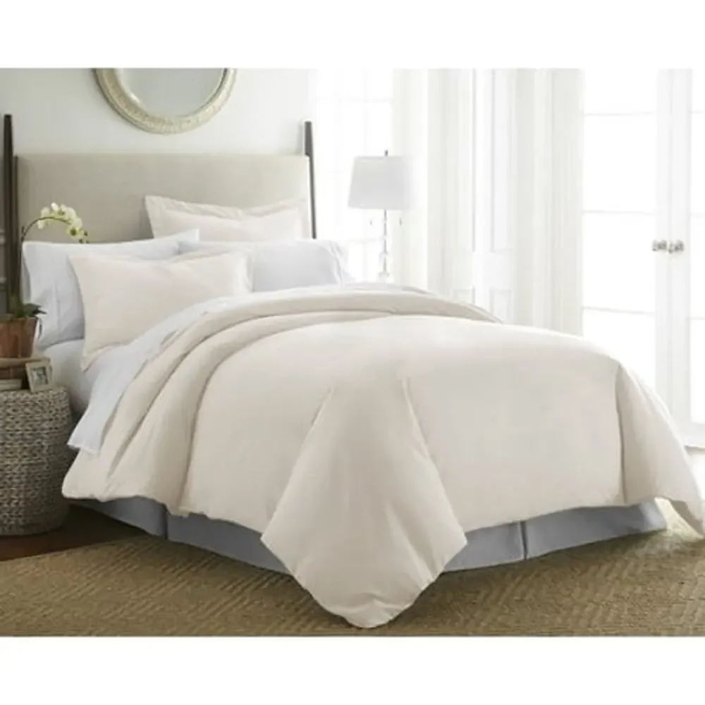 Simply Soft Ivory 3 Piece Duvet Cover Set Full Queen Microfiber Cream NEW